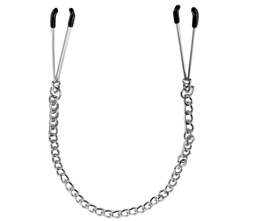 Nipple Clamps Tweezer Breast tit Play Bondage with Chain Pinch Adjustable - Photo 1